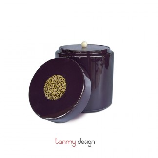 Purple lacquer tea box H13*D11cm